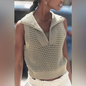 Varley Bains Half-Zip Knit Tank Size Medium Fits Size Small